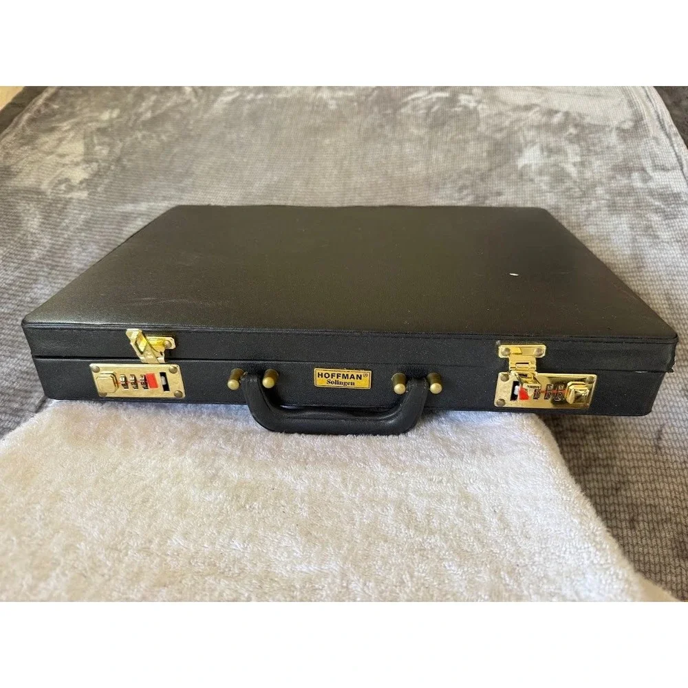 Hoffman Solingen Professional Knife Set in Locking Briefcase Case 14 Piece Black